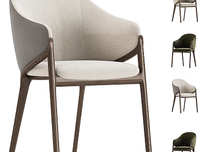 Stylish Accent Chair with Soft Linen Fabric Wooden Legs and Multiple Color Options 3d model