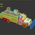 Yellow VB Model Truck With Roof Equipment And Front Plow Design