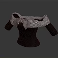 Cute Animal Mannequin Wearing Black White Plaid Shawl With Bow Tie And Sleeves