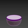 Minimalist Modern Round Coffee Table with Dark Brown Base and Light Top Surface 3d model