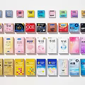 Assorted Colorful Household Product Packages with Various Brands for Daily Use