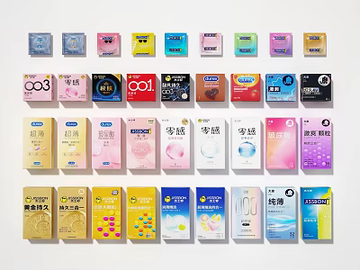 Assorted Colorful Household Product Packages with Various Brands for Daily Use 3d model