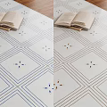 Floor Design With Geometric Patterns Blue Brown Accents And Open Book 3d model