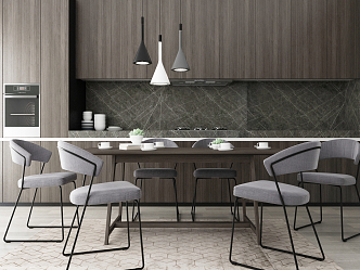 Modern Dining Table and Chair Combination Dining Table and Chair 3d model