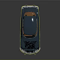 Vintage Blue Classic Car With Streamlined Body And Brown Leather Seats Shiny Reflection