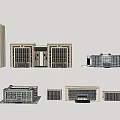 Modern Office Building Architectural Designs With Multiple Structures And Glass Facades 3d model
