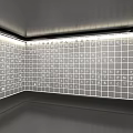 Modern Illuminated Art Installation With Grid Panels And Chinese Characters 3d model