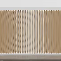 Modern Wooden Background Wall With Wavy Texture Design And Decorative Panels 3d model