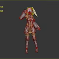 Game And Movie Character In White Yellow Armored Outfit With Bunny Ears And Long Boots