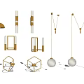 Modern lamp combination wall lamp floor lamp combination 3d model