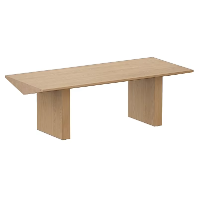 Modern Light Wooden Dining Table With Simple Design And Square Legs 3d model