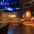 Modern Bar Qingba Bistro Bar Tacker Block Area Bar Counter Cashier Bar Cabinet Card Block Sofa 3d model
