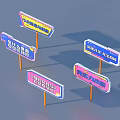 Household Items Promotional Signs in Colorful Design with Various Discount Messages