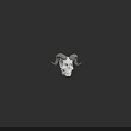 Game Movie Character Design Featuring White Skull With Large Curved Ram Horns