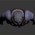 Medieval Weapon Armor Featuring Scaled Metal Plates And Leather Accents
