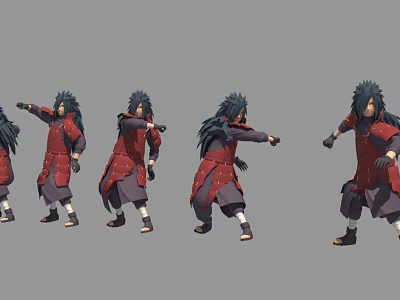 Modern anime character Uchiha 3d model