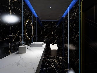 modern ktv toilet wash basin ceiling 3d model