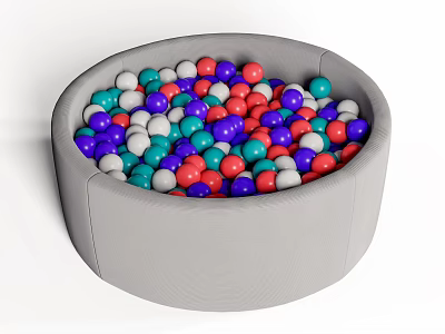 Kids Play Equipment Soft Padded Ball Pit With Colorful Balls For Children 3d model