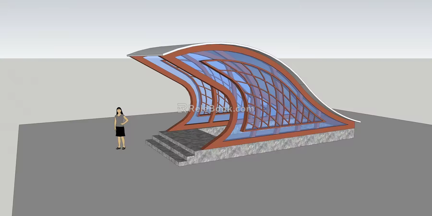 Subway entrance and exit 3d model