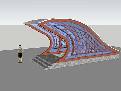 Subway entrance and exit model