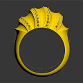 Elegant Gold Ring With Sparkling Diamonds And Curved Design Details