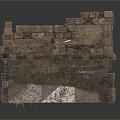 Broken Brick Structure With Irregular Stacked Bricks And Metal Frame Base 3d model