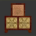 Traditional Red Decorative Boxes With Golden Floral Patterns And Two Tiered Design