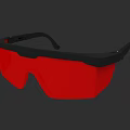 Protective Safety Goggles With Red Lenses And Black Frame Design
