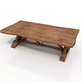 Rustic Wooden Coffee Table With Natural Texture And Cross Leg Design