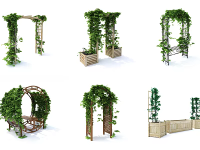 Vines Decorative Structures Including Arches Benches And Trellises For Outdoor Spaces 3d model