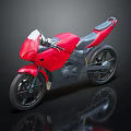 Modern Red Motorcycle With Sleek Aerodynamic Body Sporty Design And Glossy Finish