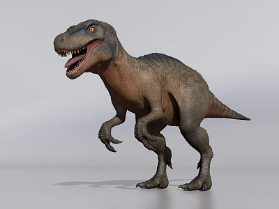 Ferocious Reptile Dinosaur Open Mouth Sharp Teeth Strong Hind Legs Standing Realistic 3D Render 3d model