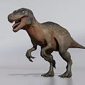 Ferocious Reptile Dinosaur Open Mouth Sharp Teeth Strong Hind Legs Standing Realistic 3D Render 3d model
