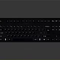 Modern Black Keyboard with LED Backlit Keys and Ergonomic Design for Office Use