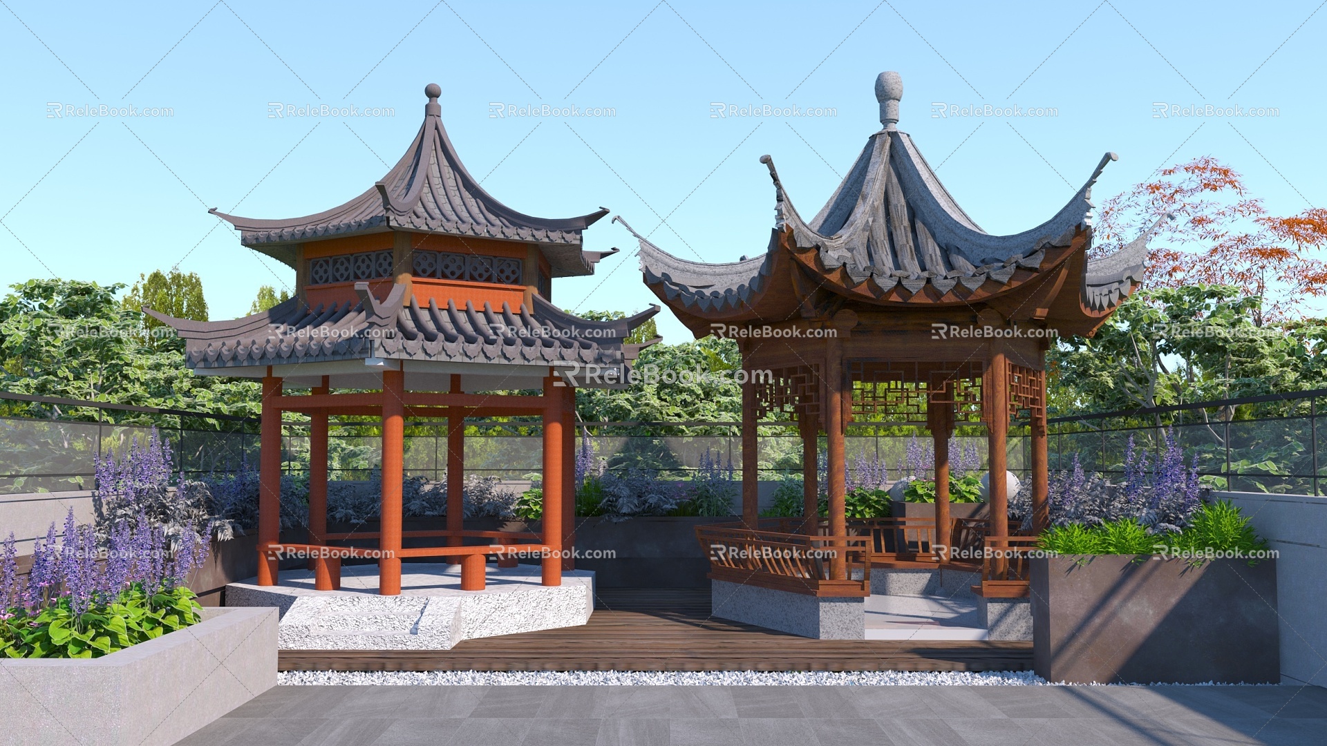 Chinese pavilion Chinese pavilion courtyard 3d model