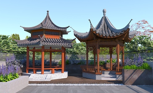 Chinese pavilion Chinese pavilion courtyard 3d model