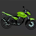 Green Modern Motorcycle With Sleek Body Black Seat And Stylish Wheels Design