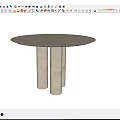 Modern Dining Table Simple Round Wood Grain Dining Table 3d model