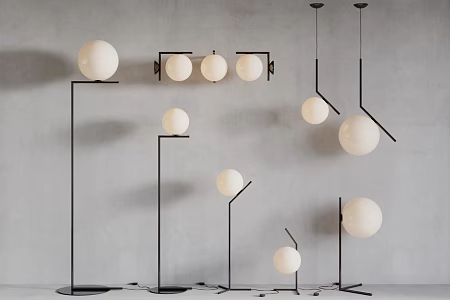 Modern combination lamp chandelier floor lamp table lamp 3d model