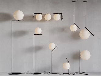 Modern combination lamp chandelier floor lamp table lamp 3d model
