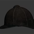 Dark Brown Deep Gray Two Tone Fabric Hat With Stitched Design Top Button And Brim 3d model