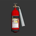 Red Fire Extinguisher with Black Bracket for Safety Protection on Dark Background