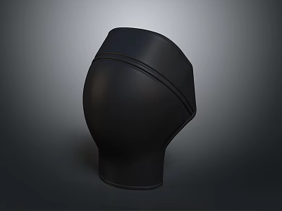 Modern Black Curved Component With Sleek Surface And Streamlined Design 3d model