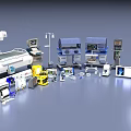 Advanced Medical Equipment Collection Featuring Diagnostic Monitors Surgical Tools And Healthcare Devices