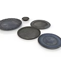 Decorative Ceramic Plates With Various Sizes Textured Surfaces And Matte Finishes