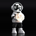 Astronaut Table Lamp with Glowing Moon Sphere Design for Kids Bedroom Decorative Use