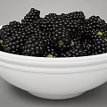 Fresh Juicy Blackberries In White Bowl With Scattered Berries On Surface