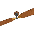 Vintage Wooden Ceiling Fan With Brown Blades And Classic Design