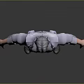 3D Model Man Wearing Light Blue Shirt Light Gray Coat Pants And Dark Brown Shoes