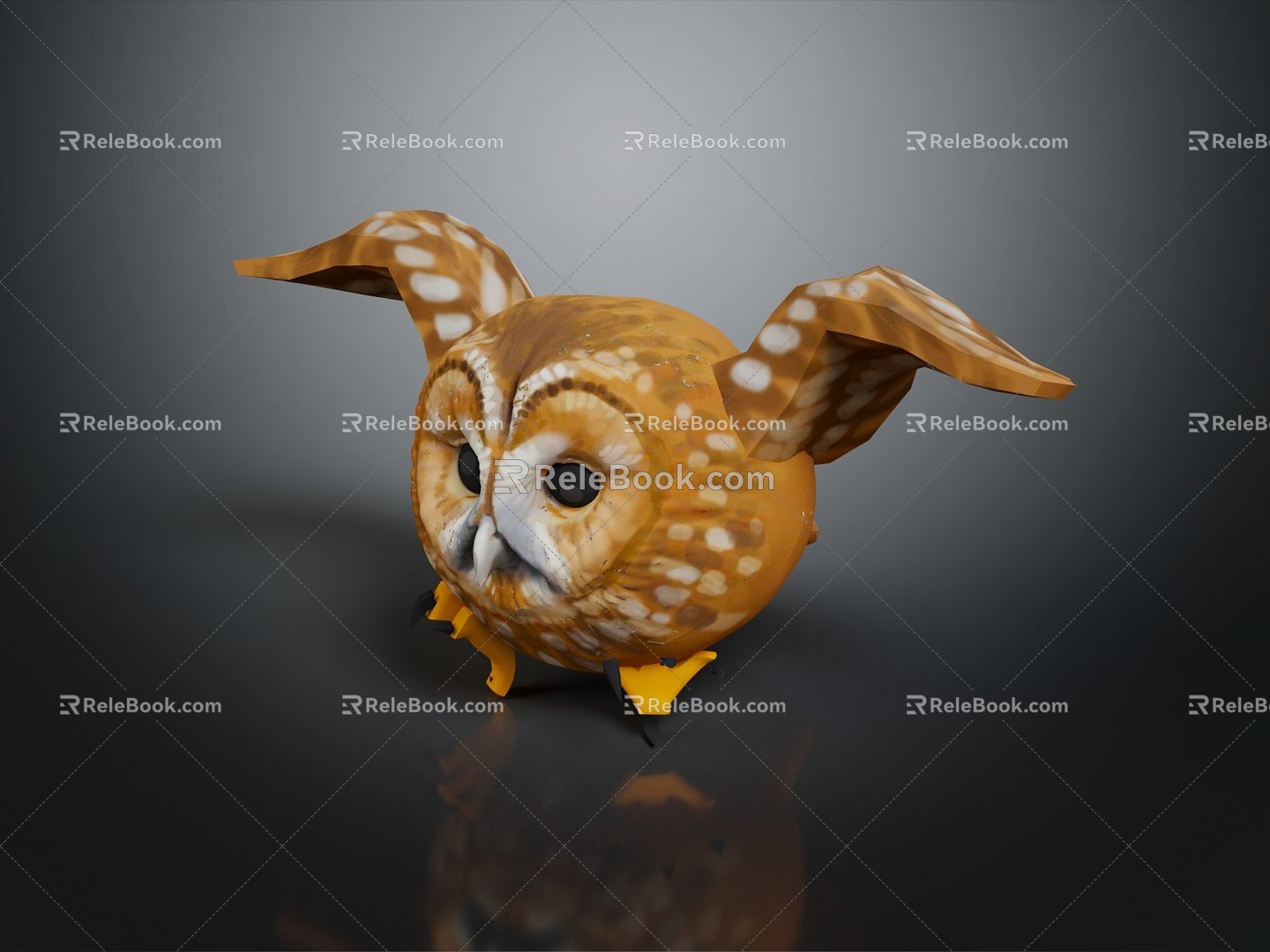 Modern owl grimace owl long-eared owl Wulin owl 3d model